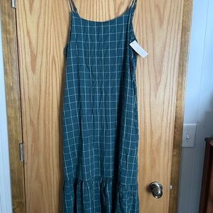 A New Day Teal Checkered Midi Dress